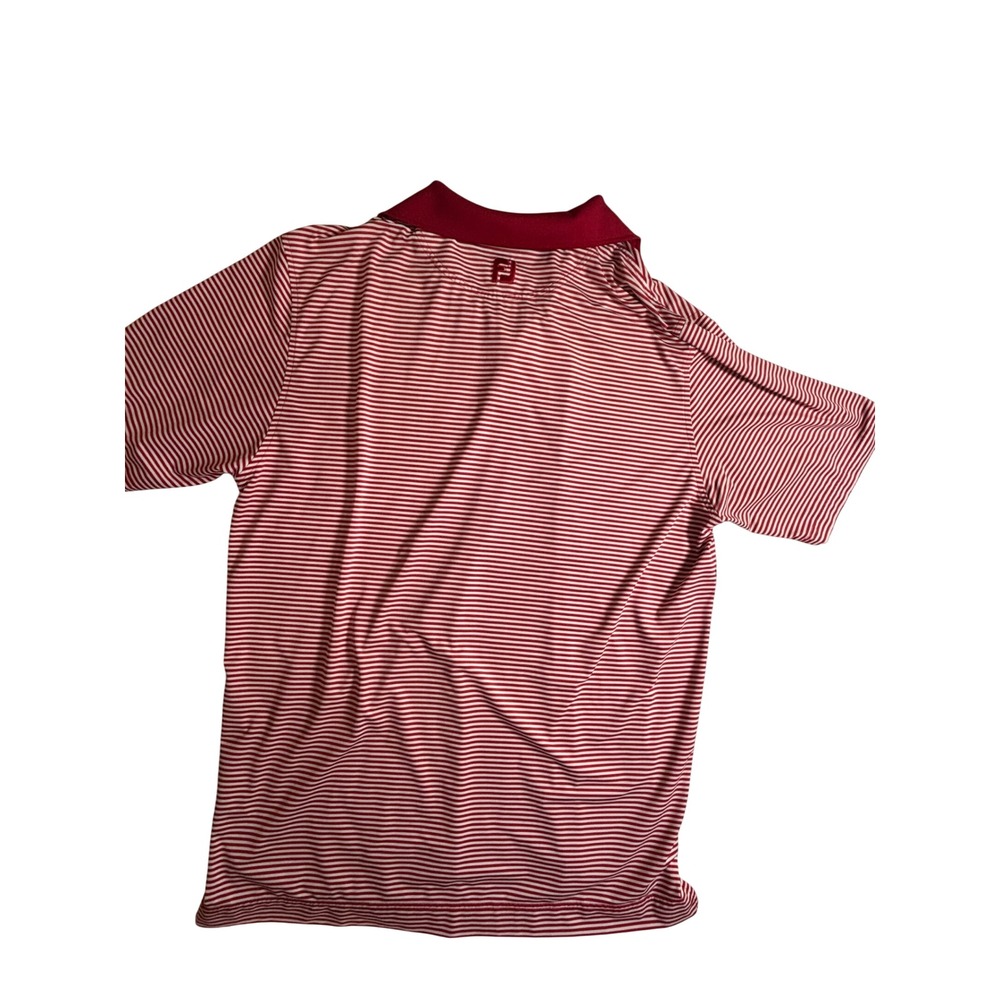 FootJoy FJ Red White Striped Golf Polo Shirt Mens Large‎ DryJoy Tech - Picture 4 of 8
